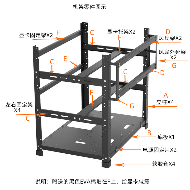 Stackable Open Air GPU Rack 6  - Gpu Mining Rig Frame 8 Gpu 评论和价格